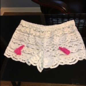 White Swimsuit Cover Up Shorts